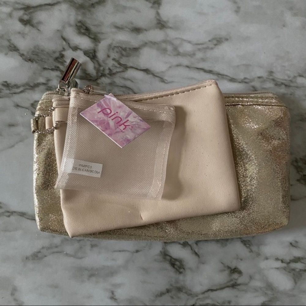 Pink Viva 3 pc Cosmetic Bag Set